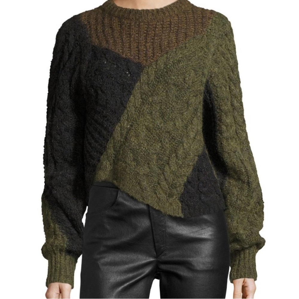 Isabel Marant Étoile Daryl Colorblock Cable-Knit Sweater.